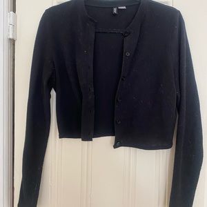 h&m black buttoned cardigan, size m